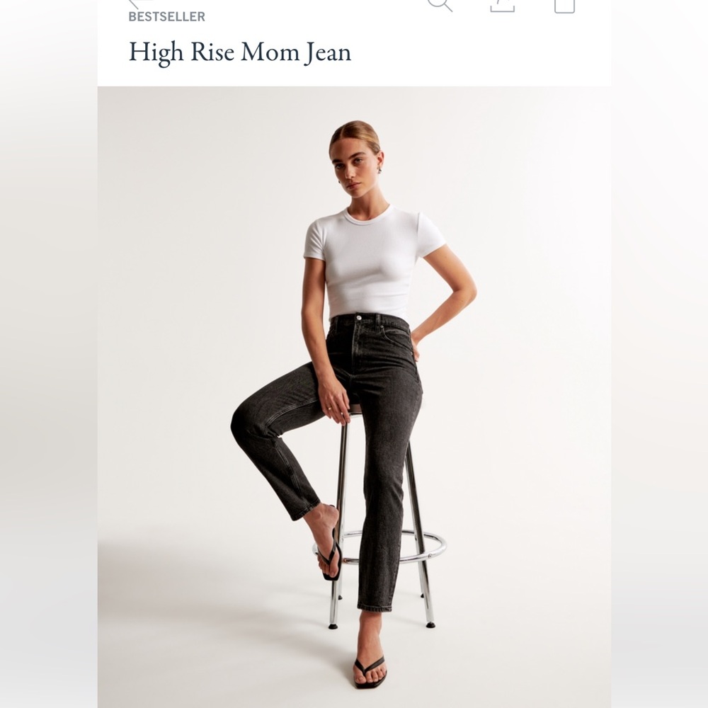 Abercrombie & Fitch High Rise Black Jeans curve love short